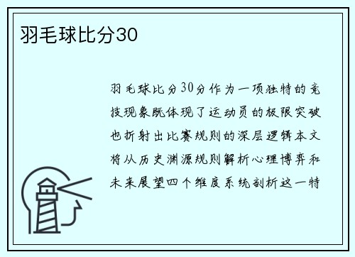 羽毛球比分30