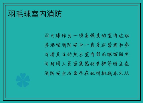 羽毛球室内消防
